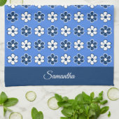 Kies uw eigen kleuren - Fun Retro Flowers Pattern Theedoek (Gevouwen)