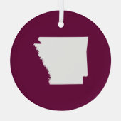 Kies uw eigen kleuren in Arkansas Map Shape Glas Ornament (Achterkant)