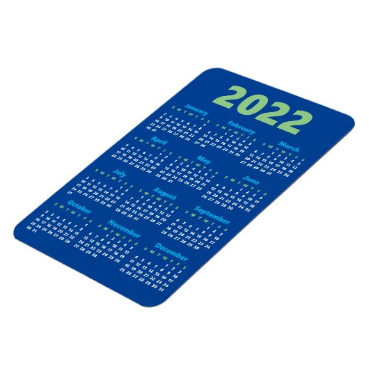 Kies uw eigen kleuren | Kalendermagneet 2022 Magneet (Linkerzijde)