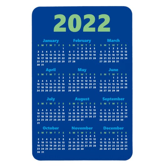 Kies uw eigen kleuren | Kalendermagneet 2022 Magneet (Verticaal)