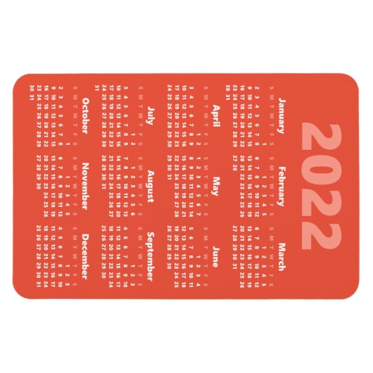 Kies uw eigen kleuren | Kalendermagneet 2022 Magneet (Horizontaal)