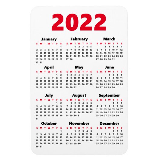 Kies uw eigen kleuren | Kalendermagneet 2022 Magneet (Verticaal)