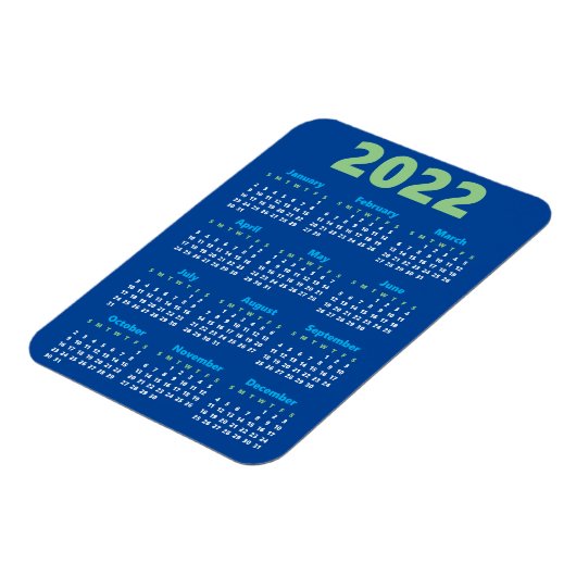 Kies uw eigen kleuren | Kalendermagneet 2022 Magneet (Linkerzijde)