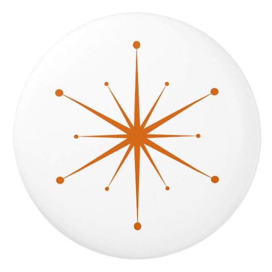 Kies uw eigen kleuren Retro Atomic Starburst Keramische Knop (Voorkant)