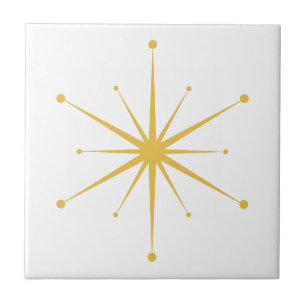 Kies uw eigen kleuren Retro Atomic Starburst Tegeltje