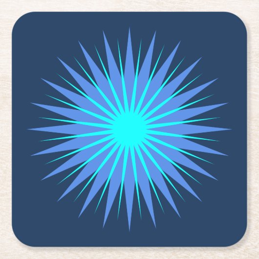 Kies uw eigen kleuren - Retro Starburst Flower Kartonnen Onderzetters (Voorkant)