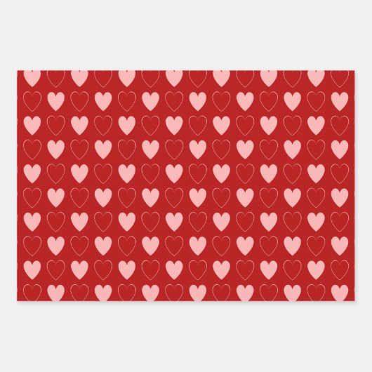 Kies uw eigen kleuren - Valentijn harten Inpakpapier Vel (Voorkant 2)
