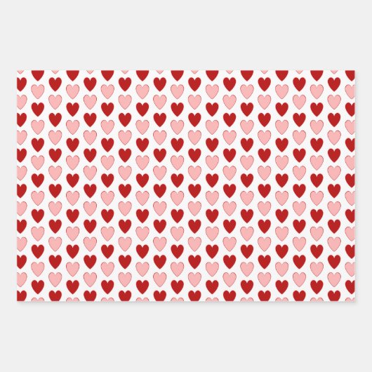 Kies uw eigen kleuren - Valentijn harten Inpakpapier Vel (Voorkant)