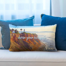 Kies uw eigen pad Vuurtoren Ocean Cliff Foto Kussen