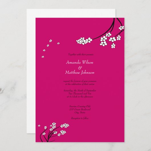 Kies uw eigen uitnodiging voor kleurhuwelijk (Voorkant / Achterkant)