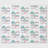 Kies uw favoriete kerstdrink cadeaupapier (Vlak)