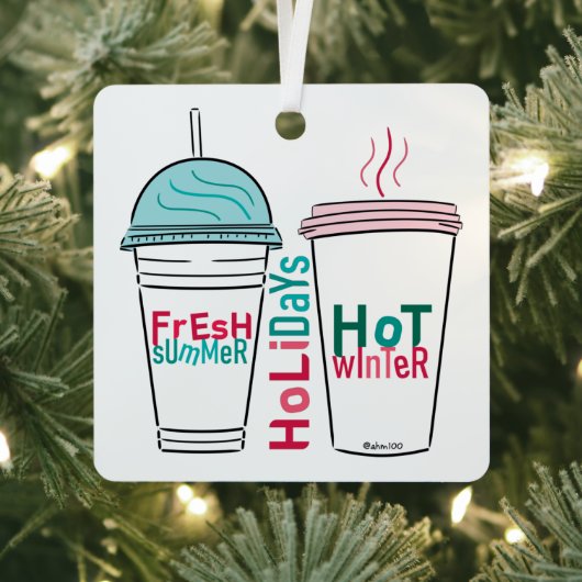 Kies uw favoriete kerstdrink metalen ornament (Insitu)