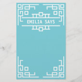 Kies uw gekleurde art deco-omgrenzingsgeometrische briefpapier (Voorkant)