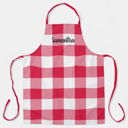 Kies uw gepersonaliseerde kleur Gingham Pset Schort (Voorkant)