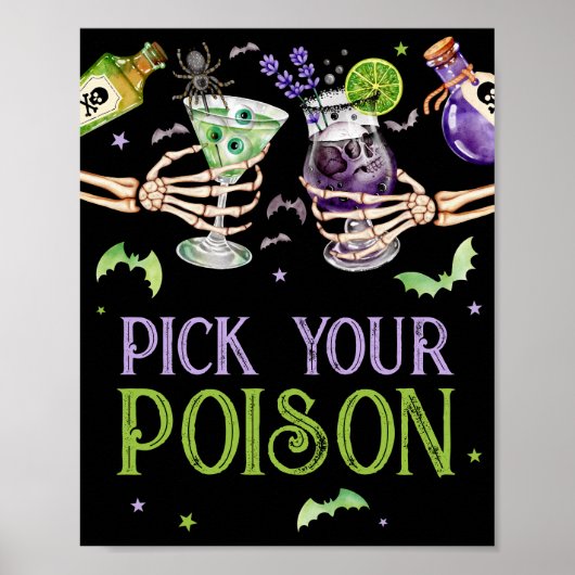 Kies uw gif Halloween Drinken gunst Poster (Voorkant)