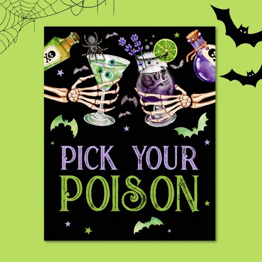 Kies uw gif Halloween Drinken gunst Poster