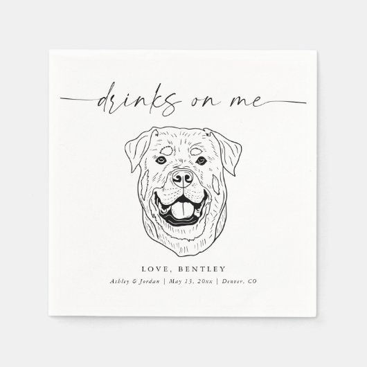 KIES UW HOND Trouwhond Drink op mij Servet (Voorkant)