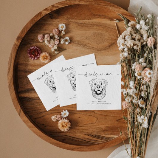 KIES UW HOND Trouwhond Drink op mij Servet