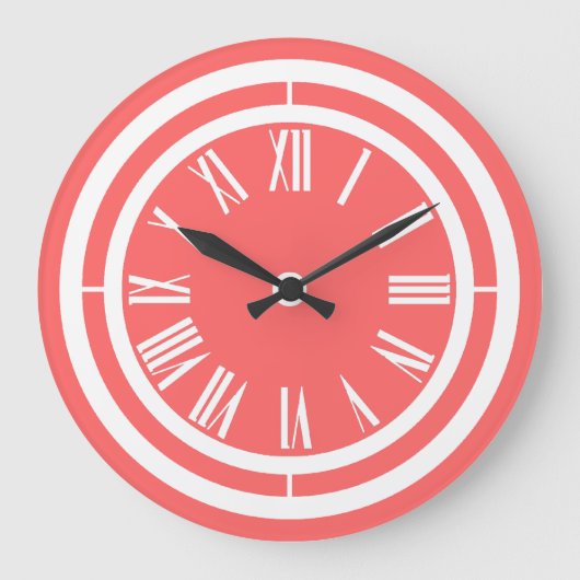 Kies uw hoofdkleur - witte Romeinse cijfers klok (Voorkant)