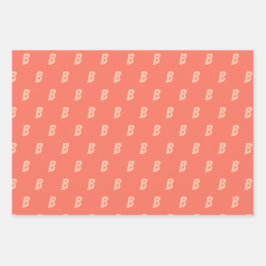 Kies uw Initiaal Gedeelde kleuren Inpakpapier Vel