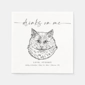 KIES UW KAT Modern Huisdier Bruiloft Servet (Voorkant)