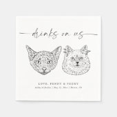 KIES UW KATTEN Modern Huisdier Bruiloft Servet (Voorkant)