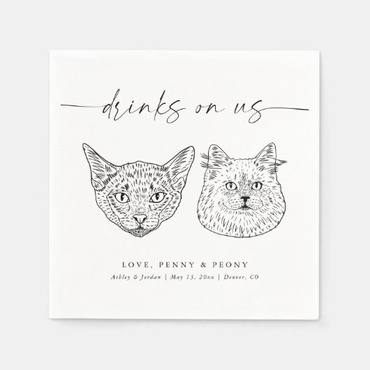 KIES UW KATTEN Modern Huisdier Bruiloft Servet (Voorkant)