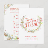 Kies uw kerstkeuzevaarten voor de maaltijd informatiekaartje (Voorkant / Achterkant)