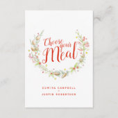 Kies uw kerstkeuzevaarten voor de maaltijd informatiekaartje (Voorkant)