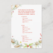 Kies uw kerstkeuzevaarten voor de maaltijd informatiekaartje (Achterkant)