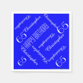 KIES UW KLEUR 65ste verjaardagsfeest Herhaal Namen Servetten (Voorkant)