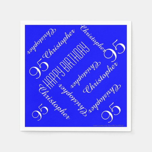KIES UW KLEUR 95ste verjaardagsfeest Herhaal Namen Servetten (Voorkant)