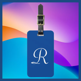 KIES UW KLEUR Blauw Monogram Bag Bagagelabel