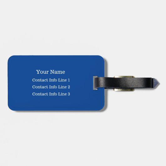 KIES UW KLEUR Blauw Monogram Bag Bagagelabel (Achterkant horizontaal)