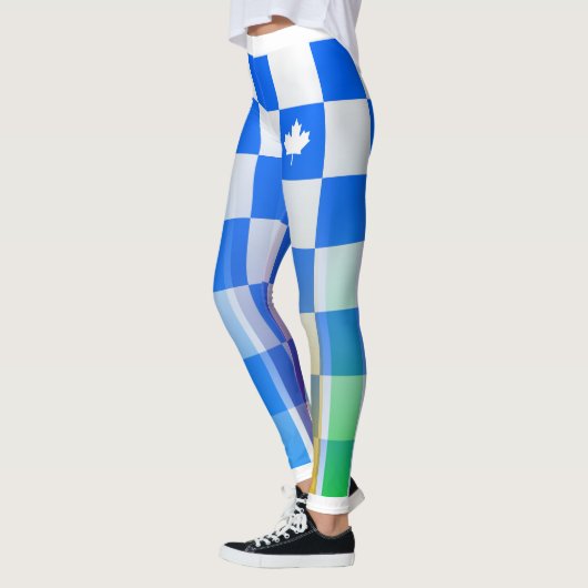 Kies UW kleur Canadian Maple Checker Rainbow Leggings (Links)