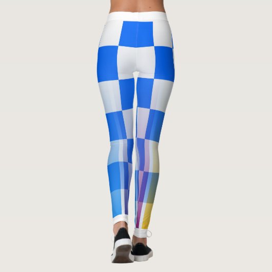 Kies UW kleur Canadian Maple Checker Rainbow Leggings (Achterkant)