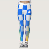 Kies UW kleur Canadian Maple Checker Rainbow Leggings (Voorkant)