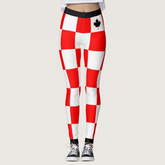 Kies UW kleur Canadian Maple Checkered Leggings (Voorkant)
