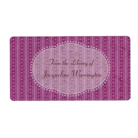 Kies uw kleur Dainty Stripes Boek Bord Label (Voorkant)