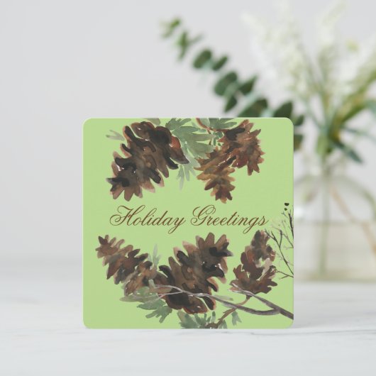 Kies Uw Kleur Denneappels Vierkante Kaart (Staand voorkant)