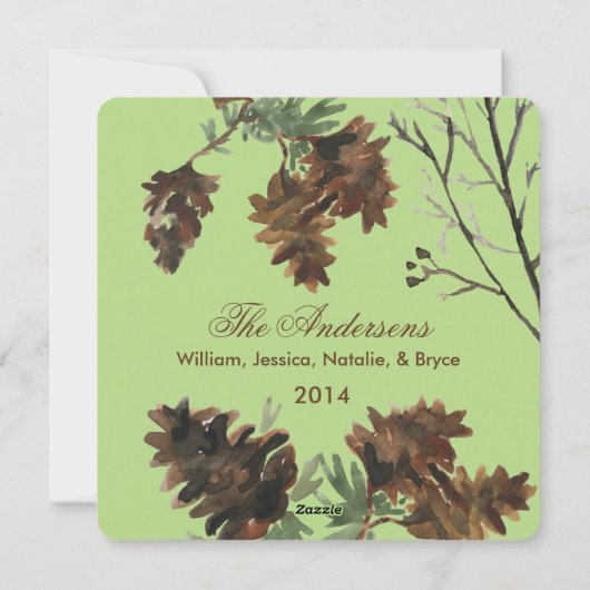 Kies Uw Kleur Denneappels Vierkante Kaart (Achterkant)