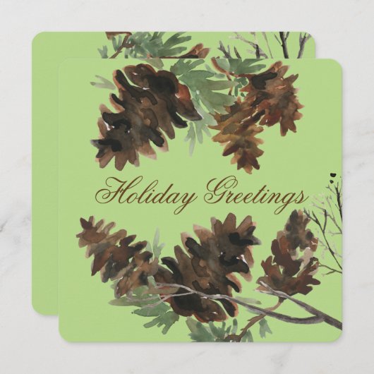 Kies Uw Kleur Denneappels Vierkante Kaart (Voorkant / Achterkant)