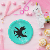 Kies uw kleur Dragon Silhouet Papieren Bordje (Feest)