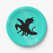 Kies uw kleur Dragon Silhouet Papieren Bordje (Voorkant)