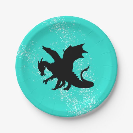 Kies uw kleur Dragon Silhouet Papieren Bordje (Voorkant)