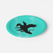 Kies uw kleur Dragon Silhouet Papieren Bordje (Gekanteld)
