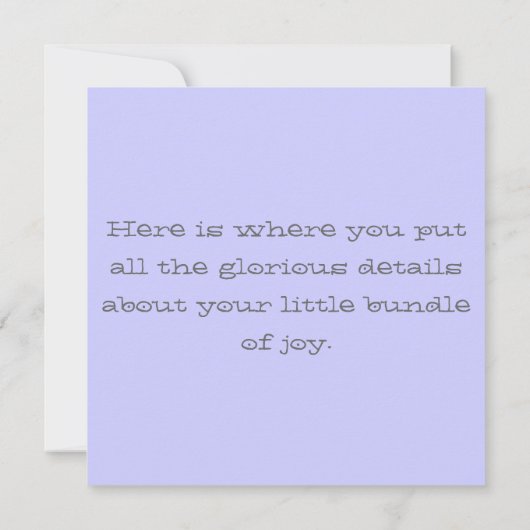 Kies Uw Kleur Geweven Rand Baby Aankondiging (Achterkant)