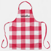 Kies Uw Kleur Gingham Plaid Persoonlijk Schort (Voorkant)