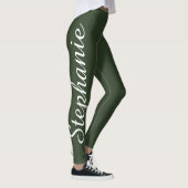 KIES UW KLEUR, groene Jumbo Script Name, Yoga Leggings (Rechts)