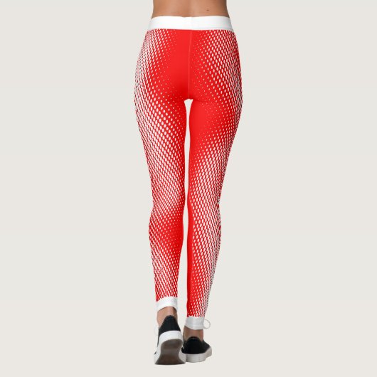 Kies UW kleur / Jouw naam wit puntpatroon Leggings (Achterkant)
